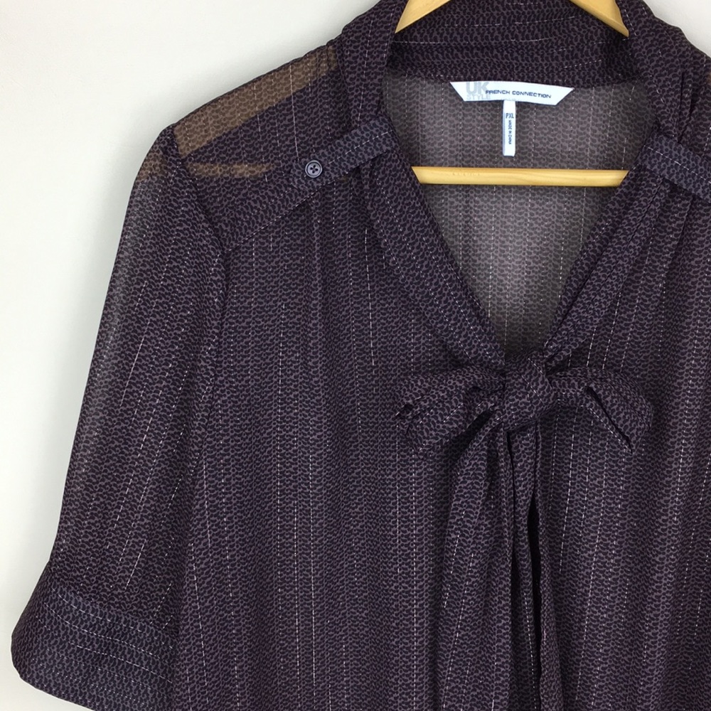 French Connection Sheer Blouse NWT - Picture 4 of 10